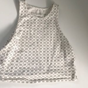 white patterned crop top